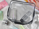 3-in-1 transparent cosmetics case for travel organiser for aeroplanes