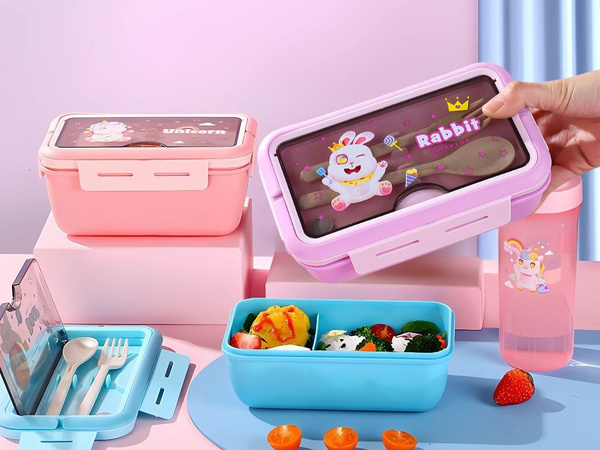 Lunchbox hommikusöögi konteiner lõunasöögi söögiriistad koos pudeliga komplekt