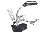 Magnifying glass third hand handle led illumination