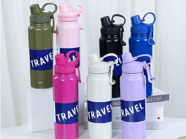 Thermos bidon thermos mug grande contenance 700 ml avec poignée pour boissons chaudes et froides
