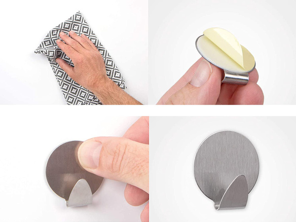 Steel self-adhesive hooks 4 pcs