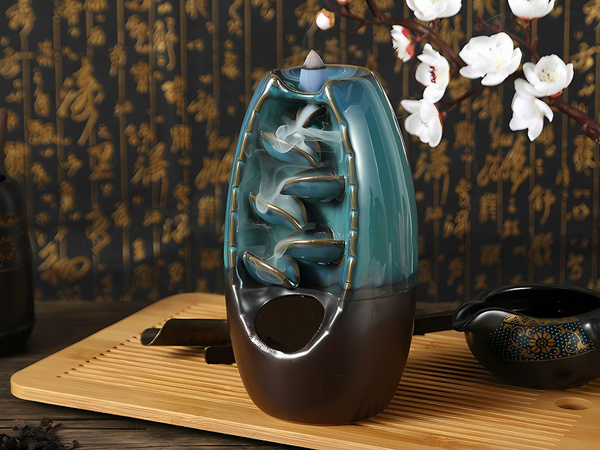 Duftende keramik kamin wasserfall weihrauch aromatherapie + 10 dochte