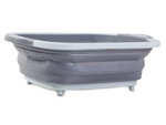 Silicone folding bowl with drain board sink