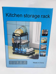 Two-level dish dryer for plates, cutlery and cups with draining tray