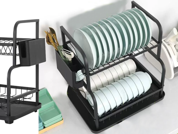 Nõudepesumasin kuivati taldrikud söögiriistad tassid kahetasandiline kuivati koos salvega