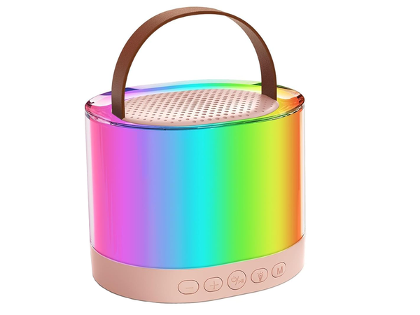 Karaoke set 2x bezdrôtový mikrofón prenosný bluetooth reproduktor rgb