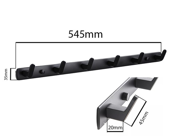 Wieszak na ubrania ręczniki łazienkowy kuchenny ścienny loft ścianę 54,5cm