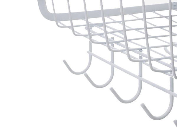Metal basket under cabinet top 5 hooks paper holder