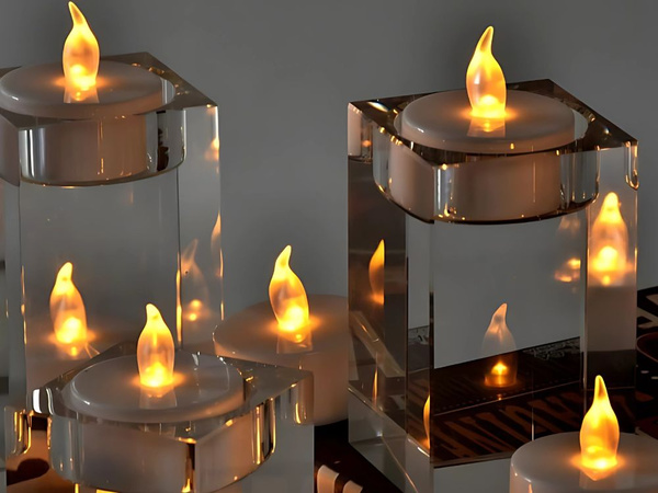 Bougie led alimentée par batterie pour chandelier décoration pour couronne effet flamme