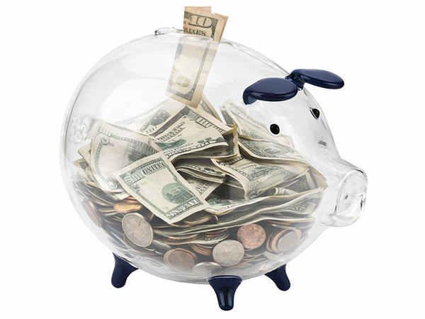 LARGE BLUE PIGGY BANK (36)