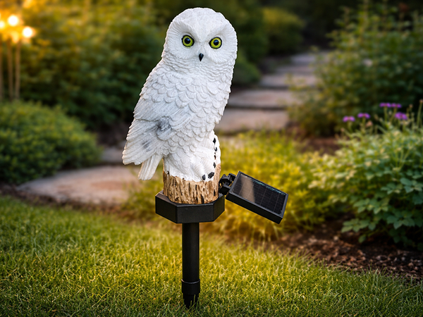 SOLAR LED OWL GARDEN LAMP LARGE STAKE-IN LAMP GARDEN DECORATION