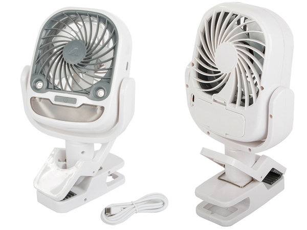 Wentylator wiatrak biurkowy stojący klips nawilżacz powietrza usb rgb 2w1