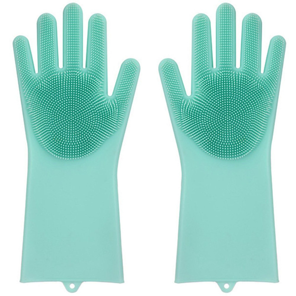 Rukavice na mytí nádobí silikonové kuchyňské drátěnky