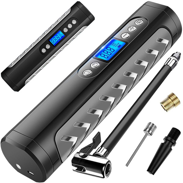 Batteriepumpe für fahrrad auto elektrischer kompressor 10 bar lcd