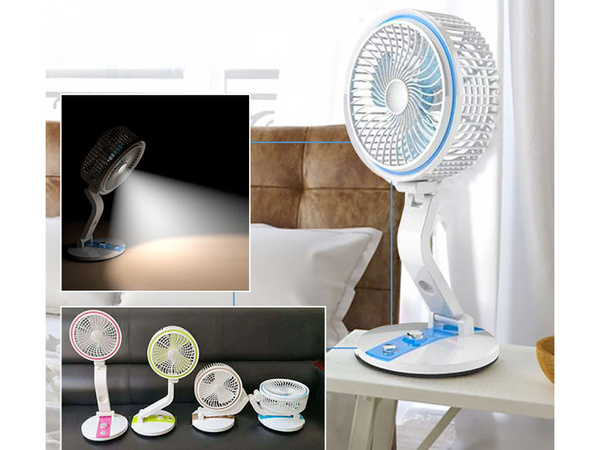 Salokāms ventilators bezvadu galda lampa stāvošs galda ventilators