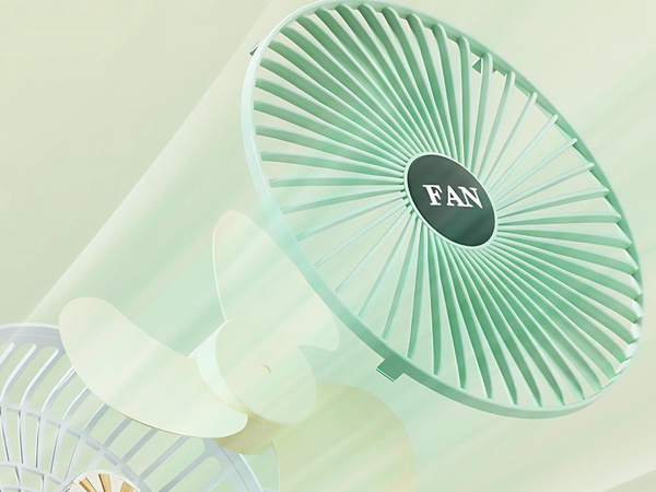 Stolní ventilátor bezdrátový usb tichý dobíjecí 3 režimy