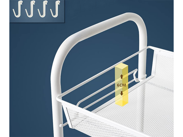 Baie raft bucătărie cabinet pe roți metal rack trei niveluri 3