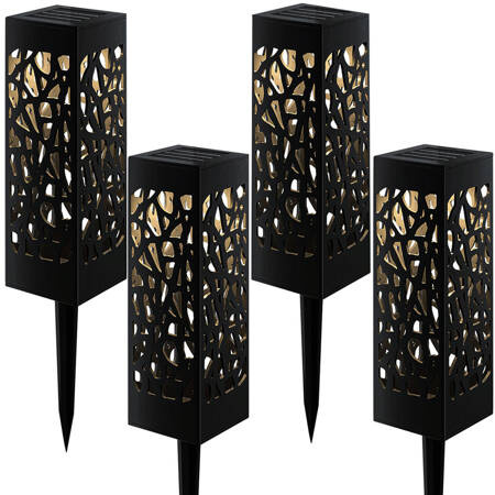 Vrtna svetilka sončna dekorativna komplet 4 kosov senzorja somraka