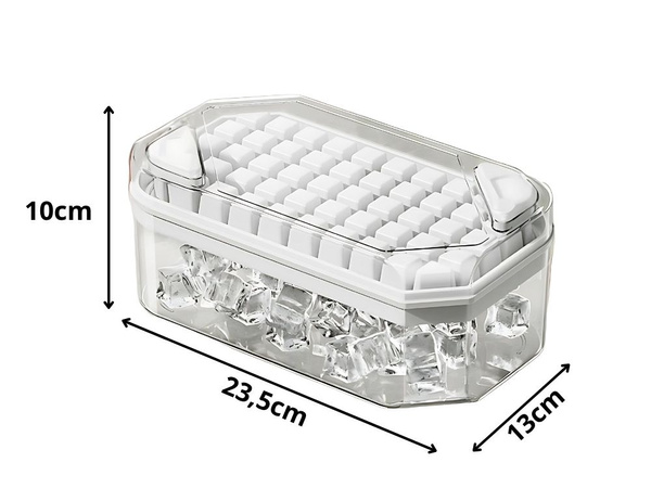 Forma na led kostky 50 kostek s nádobou s tlačítky a lopatkou