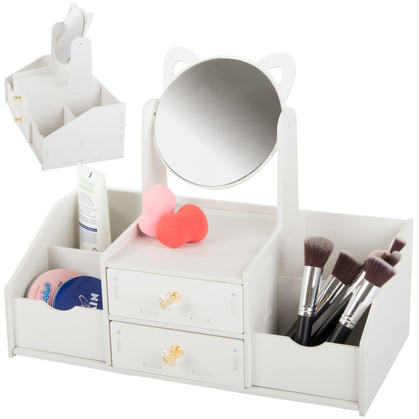 Organisateur de cosmétiques miroir coiffeuse coiffeuse