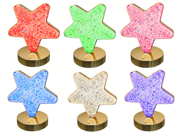 Table star night light crystal led rgb usb