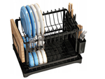 Dishwasher dryer plates cutlery cups two-level drainer with tray