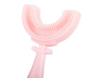 Brosse à dents manuelle en silicone pour enfants lettre u 360