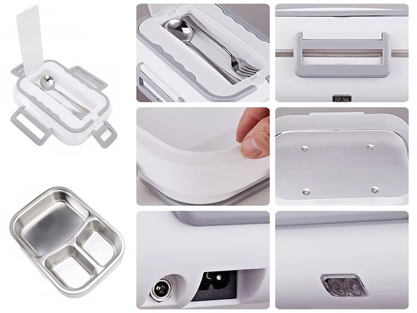 Elektrinė pietų dėžutė šildomas konteineris pietums darbo sunkvežimyje