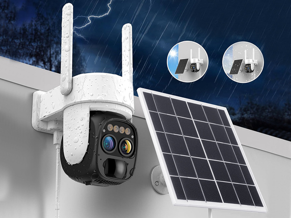 Saulės kamera wifi ip lauko rotacinė kamera wifi priartinimo judesio detektorius ip66