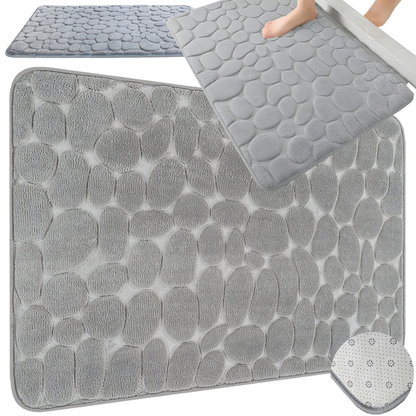 Bathroom mat soft absorbent anti-slip large 80x50 for shower