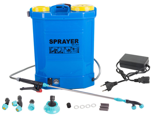 PULVÉRISATEUR À PRESSION À DOS AVEC BATTERIE, LONGUE LANCE DE JARDIN 16L