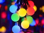 Napkollektoros kerti füzér fények 40 led több színű