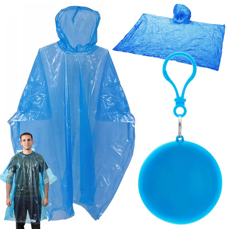 Mackintosh en una bola capa de lluvia poncho llavero