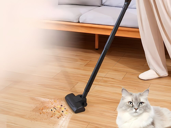 Cordless upright vacuum cleaner, bagless, powerful, lightweight, 100w, set of attachments