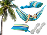 Hamaca de jardín doble xxl funda turista a rayas 200 x 150 grande