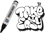 Permanent marker pen black waterproof round