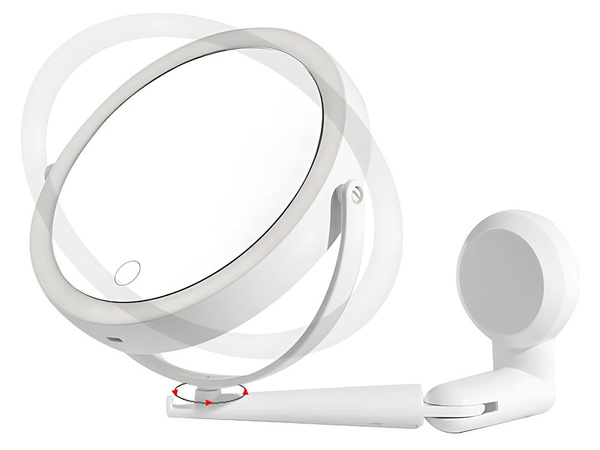 Vodil make-up ogledalo vrtljivo povečevalno ogledalo s 360 ° stenskim nosilcem