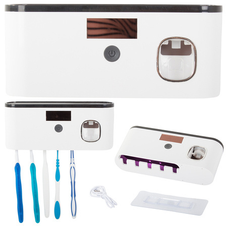 Percha esterilizador uv para cepillos de dientes dispensador