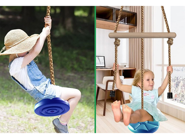 Balançoire de jardin à disque rond pour enfants, corde solide