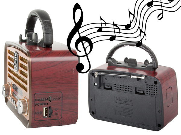 Retro kuchyňské mobilní rádio fm am bluetooth usb dobíjecí anténa
