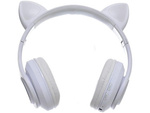 Casque sans fil bluetooth radio fm mp3 oreilles de chat retro-eclairage led