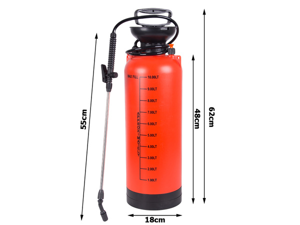 Pulverizador a presion pulverizador manual jardin lanza larga 10l correa