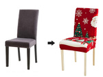 Christmas chair cover, decorative, universal, Santa Claus, with elastic band
