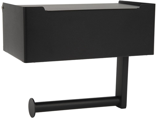 Toilet paper holder with tissue holder shelf black loft wc