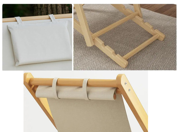 Tumbona de madera sillas de playa jardín plegable cojín silla de playa