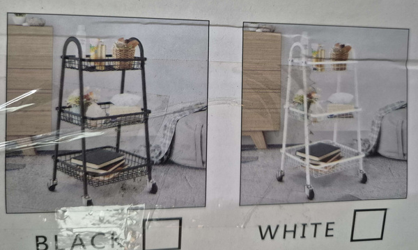 Lentyna virtuvės vonios kambario spintelė ant ratukų metalinis stovas trijų lygių 3