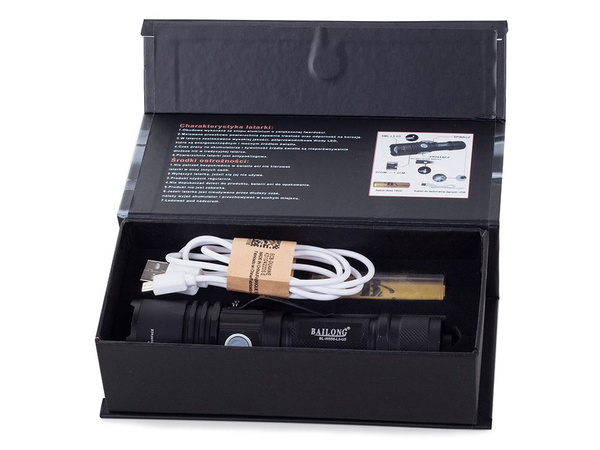 Taktiskais bailong cree rezultātā xm-l3-u3 usb lukturītis