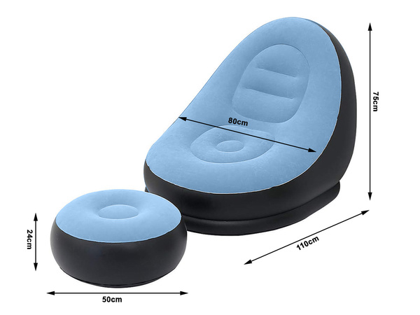 Zahradní křeslo lounger nafukovací pláž pouf podnožka pohodlné