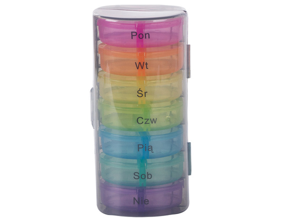 Medicine container tablets box time of day medication cassette weekly