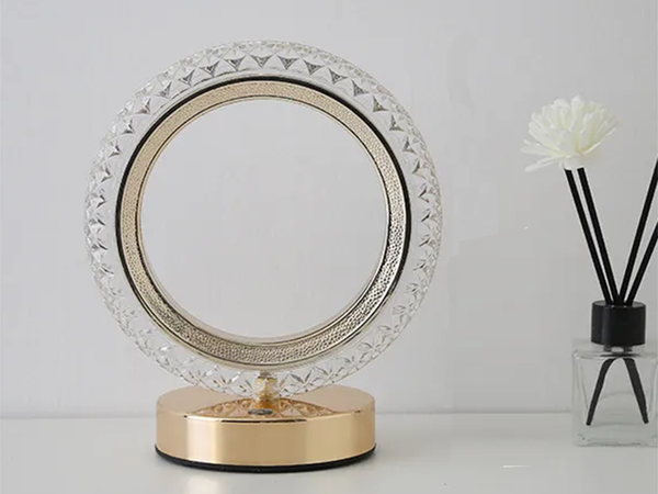 Veilleuse de table anneau cristal led rgb